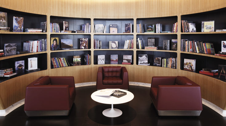 Qantas International First — seating area